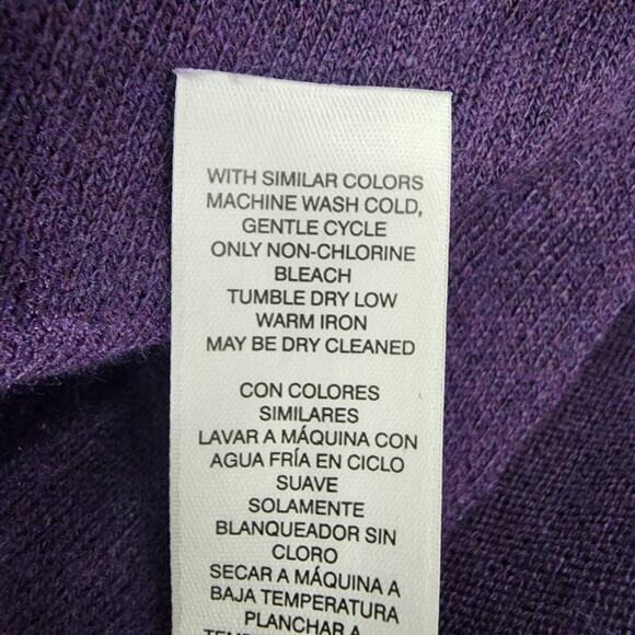 Chico's Sweater Women Sz 1 Medium Touch of Cashmere Boat Neck 3/4 Sleeve Purple - Picture 8 of 9